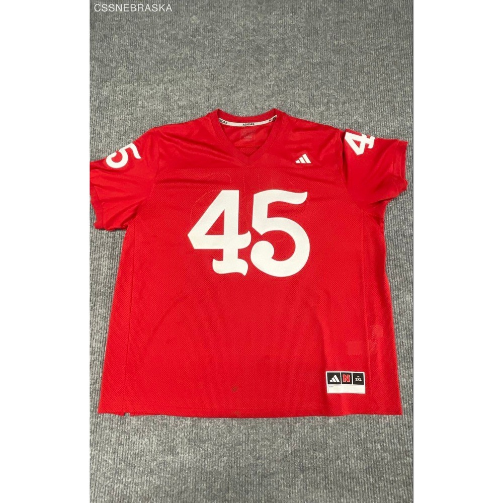 Adidas Red Men's Football Jersey Solich Throwback Nebraska Cornhuskers 45 - 3XL
